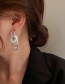 Fashion Silver Color Metal Circle Winding Geometric Cat Eye Stud Earrings