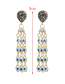 Fashion Red Copper Earrings With Diamond Dripping Eye Tassels
