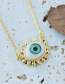 Fashion Green Copper Inlaid Zircon Oil Dripping Eye Necklace