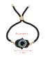 Fashion Black Copper Inlaid Zirconium Palm Eyes Braided Bracelet