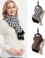 Fashion Brown Wool Knitted Chessboard Scarf