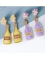 Fashion Purple Alloy Diamond Droplets Drill Bottle Earrings