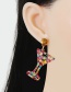 Fashion Light Color Alloy Diamond Color Hollow Wine Cup Earrings