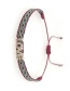 Fashion Red Grid Striped Knitting Diamond Bracelet