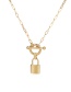 Fashion Gold Color Stainless Steel Ot Buckle Small Lock Necklace