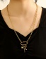 Fashion Gold Color Titanium Steel Key Hinge Lock Necklace