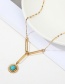 Fashion Gold Color Stainless Steel Sun Flower Inlaid Loose Necklace