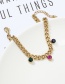 Fashion Gold Color Stainless Steel Diamond Chain Bracelet