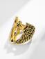 Fashion Gold Color Titanium Steel Angel Wings Ring