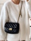 Fashion Small Black Lingge Embroidery Thread Lock Crossbody Bag