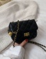 Fashion Small Black Lingge Embroidery Thread Lock Crossbody Bag