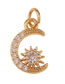 Fashion 10 # Copper Diamond Moon Pentagonal Diy Accessories