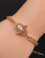 Fashion 4# Copper Plated Real Gold Color Chain Eye Bracelet