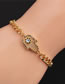 Fashion 4# Copper Plated Real Gold Color Chain Eye Bracelet