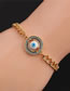 Fashion 1# Gold Color-plated Copper Color Zirconium Eye Bracelet
