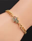 Fashion 3# Copper Plated Real Gold Color Inlaid Zirconium Eye Bracelet