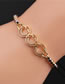 Fashion 4# Bronze Diamond Love Smiley Bracelet
