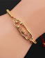 Fashion 2# Copper Plated Real Gold Color Inlaid Zirconium Star And Moon Bracelet