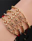 Fashion 1# Copper Plated Real Gold Color Inlaid Zirconium Star And Moon Bracelet