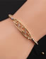 Fashion 4# Copper Plated Real Gold Color Inlaid Zirconium Star Bracelet