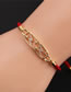 Fashion 2# Copper Plated Real Gold Color Inlaid Zirconium Star Bracelet