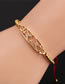 Fashion 1# Copper Plated Real Gold Color Inlaid Zirconium Star Bracelet