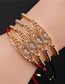 Fashion 4# Copper-plated Real Gold Color Inlaid Zirconium Heart Bracelet