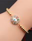 Fashion 4# Copper Plated Real Gold Color Diamond Eye Bracelet