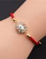 Fashion 3# Copper Plated Real Gold Color Diamond Eye Bracelet