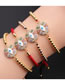 Fashion 4# Copper Plated Real Gold Color Diamond Eye Bracelet