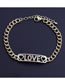 Fashion 1# Copper-plated Real Gold Color Inlaid Zirconium Heart Bracelet