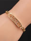 Fashion 2# Copper-plated Real Gold Color Inlaid Zirconium Heart Bracelet