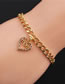 Fashion 3# Copper Diamond Love Heart Chain Bracelet