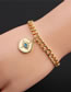 Fashion 3# Copper Plated Real Gold Color Geometric Eye Bracelet