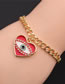 Fashion 4# Bracelet With Copper And Diamond Dripping Oil Love Eyes
