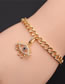 Fashion 4# Copper And Diamond Geometric Eye Chain Bracelet