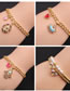 Fashion Copper Bead Pearl Bracelet Copper Plated Real Gold Color Inlaid Zirconium Eyes Love Geometric Bracelet