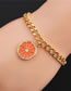 Fashion Red Copper Plated Real Gold Color Dripping Orange Bracelet