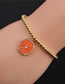 Fashion Orange Bracelet Copper Plated Real Gold Color Dripping Orange Beaded Bracelet