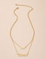 Fashion Gold Color Alloy Alphanumeric Double Layer Necklace