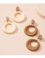 Fashion Brown Acrylic Geometric Ring Ear Studs