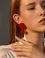 Fashion Red Geometric Velvet Round Earrings