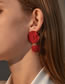 Fashion Red Geometric Velvet Round Earrings