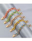 Fashion White# Anklet Two-color Oil Drop Rhinestone Thick Chain Anklet
