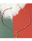 Fashion Red And White Christmas Rice Beads Beaded Cane Necklace