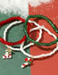 Fashion Red Green And White Christmas Rice Bead Cane Socks Bracelet Set