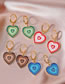 Fashion Blue Color Dripping Love Earrings