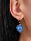Fashion Blue Color Dripping Love Earrings
