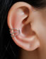 Fashion Silver Color Metal Wavy C-shaped Ear Bone Clip