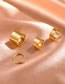 Fashion Gold Color Metal Wide Face Geometric Ring 4-piece Set
